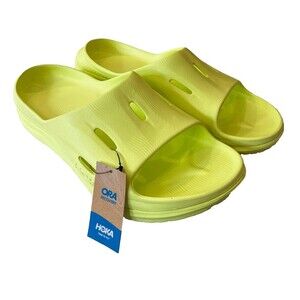 Hoka Ora Recovery Slide Size Mens 14 / W 16 'Citrus Glow' Lime Green Sandals NEW